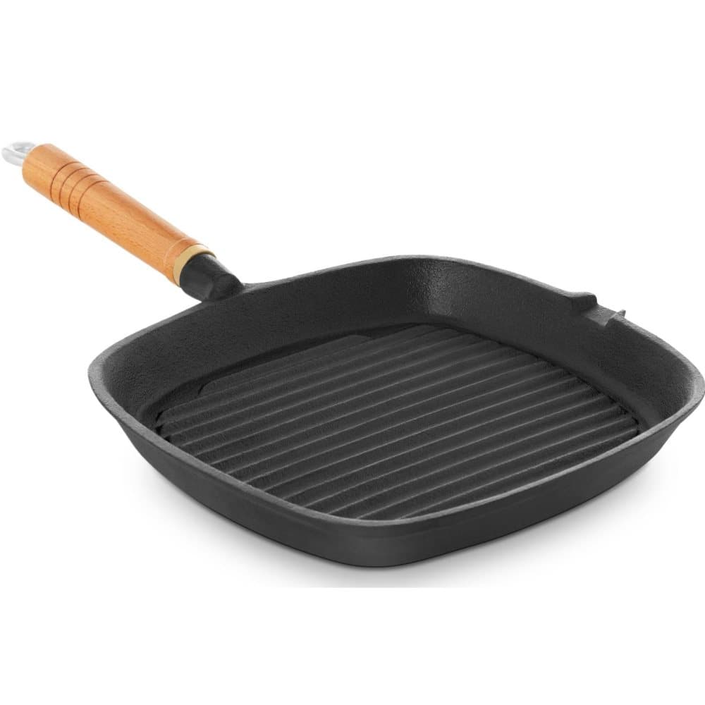 Royal Catering Grillpanna - Gjutjärn - kvadratisk - 25 x 25 x 1,8 cm