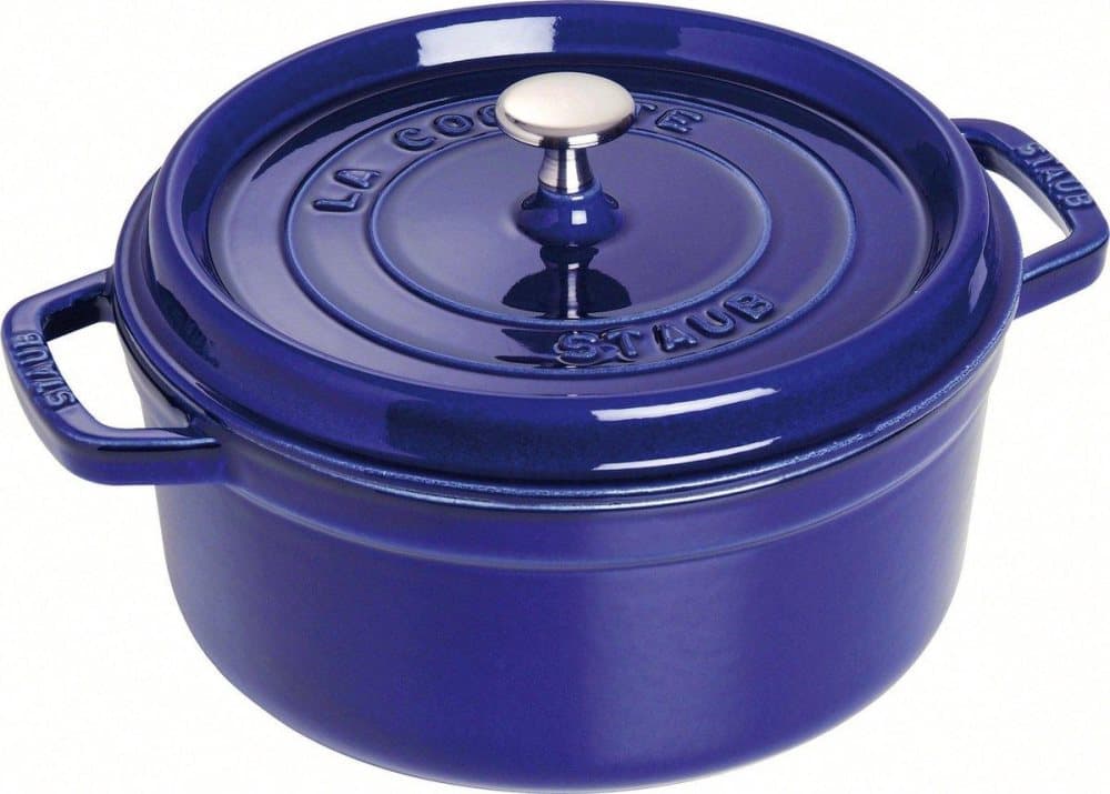 Staub Round Cocotte, 26cm gjutjärn, mörkblå