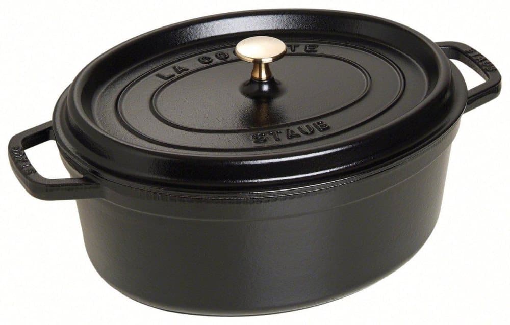 Staub Oval Cocotte, 31cm gjutjärn, svart
