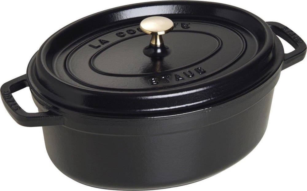 Staub Oval Cocotte, 29cm gjutjärn, svart