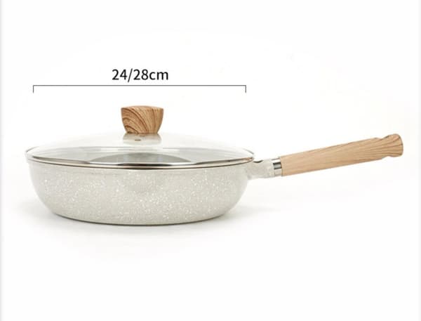Mycket användbar stekpanna 24 cm med lock, Teflonbelagd