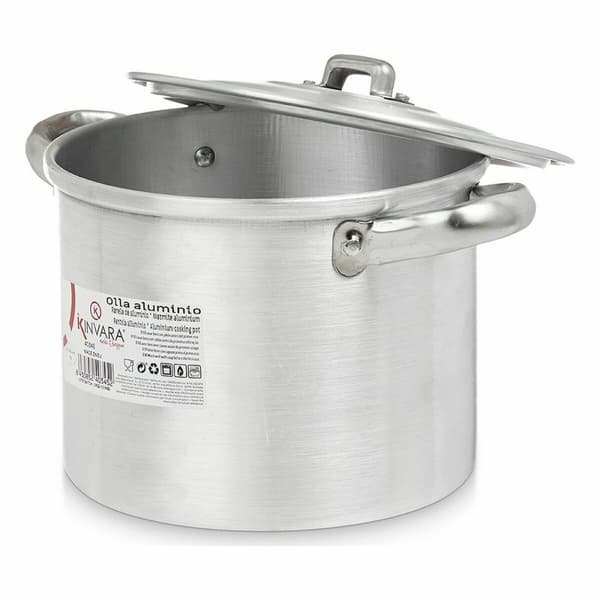 Gryta med lock Kinvara 100031 Silvrig Aluminium 23,5 x 15 x 18 cm (6 antal)