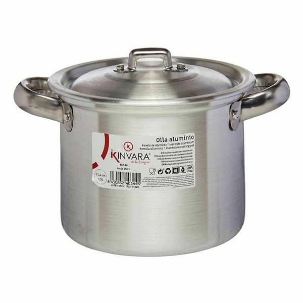 Gryta med lock Kinvara 100030 Silvrig Aluminium Ø 14 cm (6 antal)