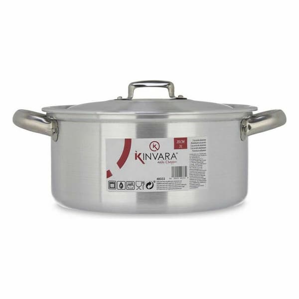 Kastrull med lock Kinvara 100005 Silvrig 3 L (10 antal)