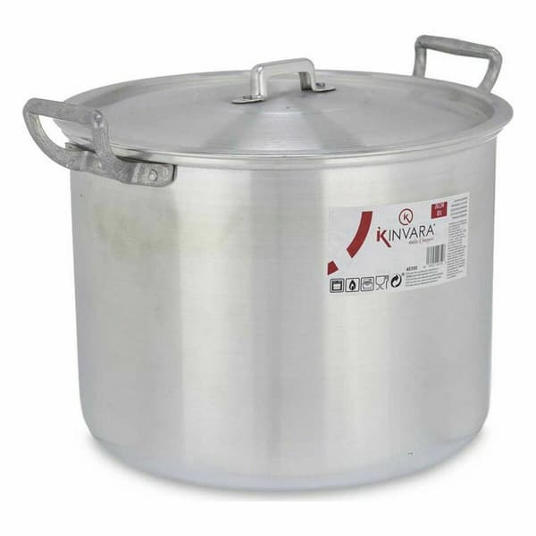Gryta med lock Silvrig Aluminium 35,5 x 24 x 28 cm (4 antal)