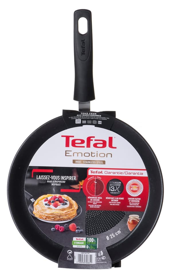 Pandekagepande TEFAL Emotion E30038 25 cm Sort, Grå