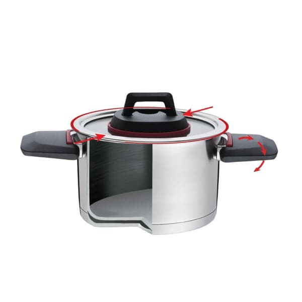 Kannellinen vuoka Feel Maestro MR-3530-16 Punainen musta Teräs Ruostumaton teräs Muovinen Ø 16 cm 1,6 L