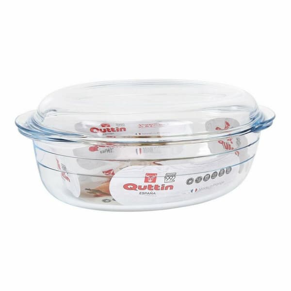 Kastrull med lock Quttin 63095 Glas 33 x 20 x 13 cm (3L + 1L)
