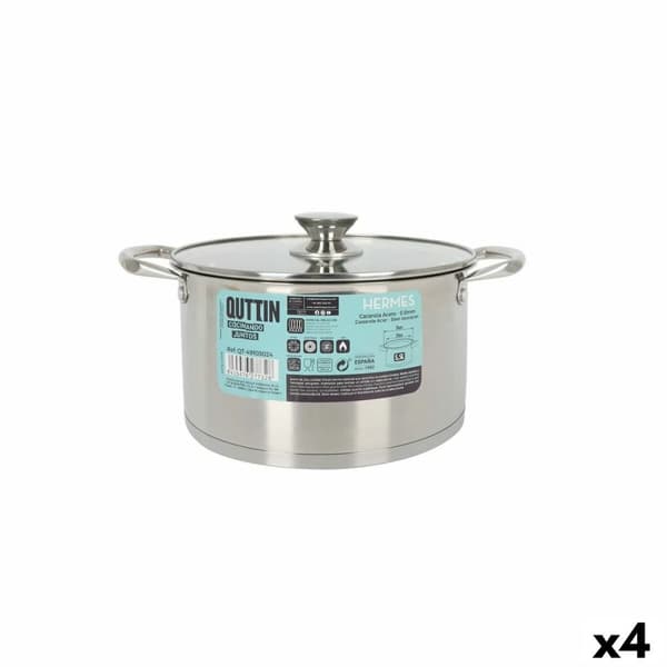 Lasikannellinen kattila Quttin Hermes Teräs 5,5 L (4 osaa)