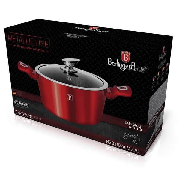 GRYDE 2,5L 20CM BERLINGER HAUS METALLIC BURGUNDY LINE BH-1256-N