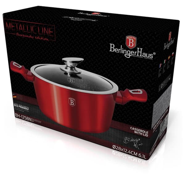 GRYDE 6,5L 28CM BERLINGER HAUS METALLIC LINE BURGUNDY BH-1258-N