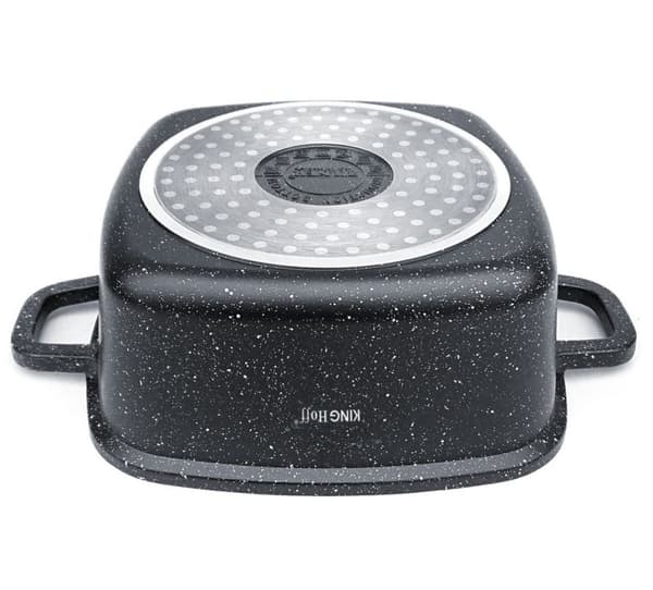 FIRKANTIG GRYDE MED BEl?gning MARMOR. 4,5L 24CM KINGHOFF KH-1603