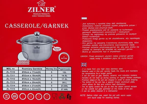 ST?LKRYDE 14L 32cm BUND 5 LAG ZILNER ZL-7311