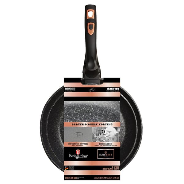 SET MED 2 GRANITPANOR 22/26CM BERLINGER HAUS BLACK ROSE BH-1644-NF