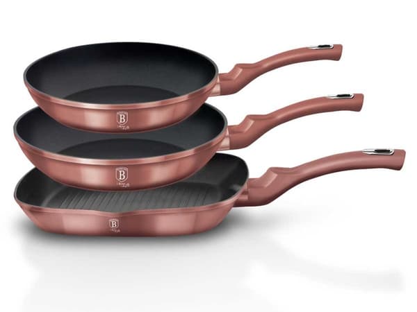 SET MED 3 GRANITPANOR 20/24/28CM BERLINGER HAUS METALLIC LINE i-ROSE BH-6041