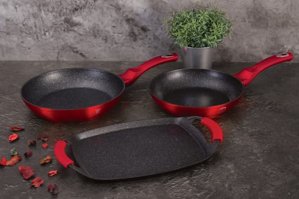 GRANIT STEGEPADE S?T + STEGEPLADE BERLINGER HAUS METALLIC LINE BURGUNDY BH-1668