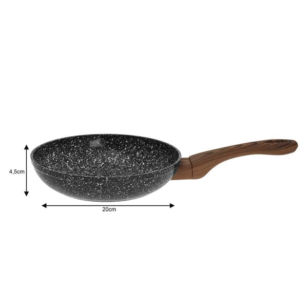 Alu bradepande, grå marmor Ø20cm Kinghoff