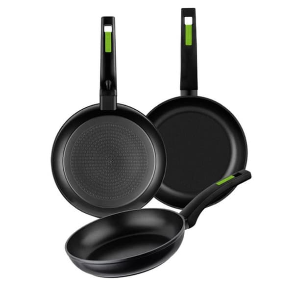 Stekpanneset Monix TP-8435092423253_240019_Vendor 18/22/26 CM Grön Aluminium Bakelit 26 cm (3 pcs)