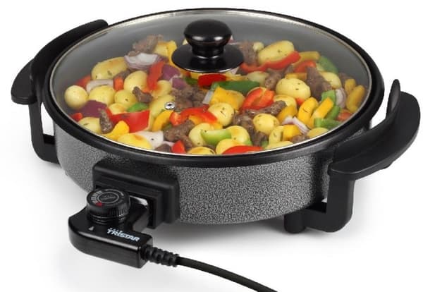 Tristar | PZ-2963 | Multifunktionell grillpanna | Diameter 30 cm | Fast handtag | Svart