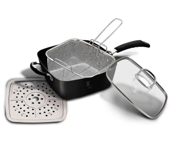 STEEKPANA MED KORG OCH ÅNGPLATTA BERLINGERHAUS BH-6554
