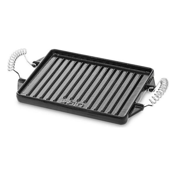 Grillplatta Vaello Rektangulär Svart Emaljerat stål (27 x 21 cm)