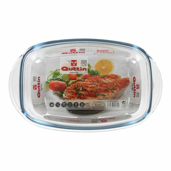 Kastrull med lock Quttin 63096 Glas 32,8 x 19,7 x 13 cm (3L + 1,5L)