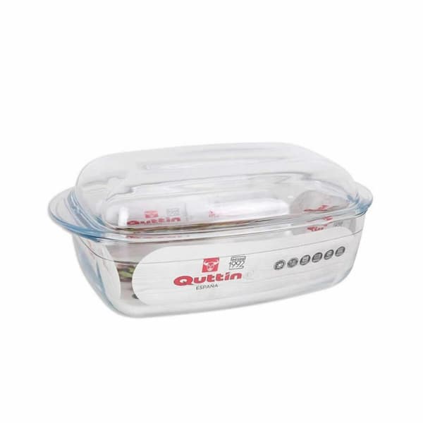 Kastrull med lock Quttin 63096 Glas 32,8 x 19,7 x 13 cm (3L + 1,5L)