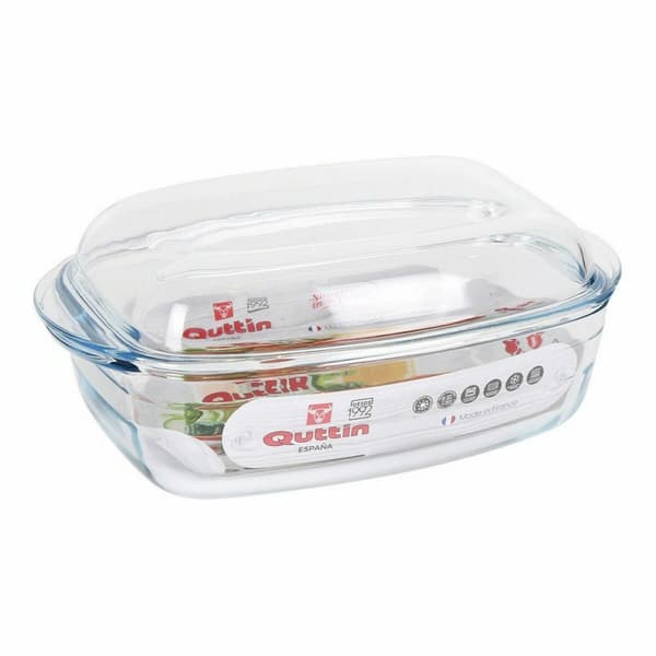 Kastrull med lock Quttin 63096 Glas 32,8 x 19,7 x 13 cm (3L + 1,5L)