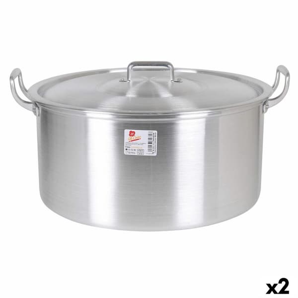 Kastrull med lock Aluminium 49 x 41 x 24 cm (2 antal)