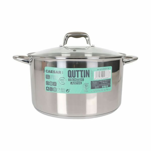 Lasikannellinen kattila Quttin Caesar Teräs ø 30 x 17,5 cm (2 osaa)
