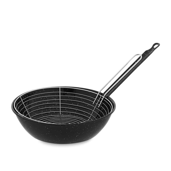 Stekpanna med Korg Vaello Svart Emaljerat stål (Ø 28 cm)
