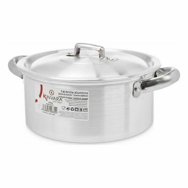 Kastrull med lock Kinvara 100004 Silvrig (10 antal)