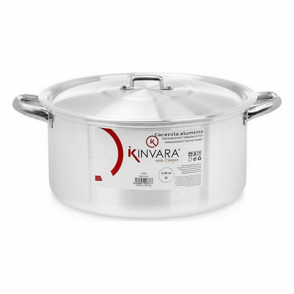 Kastrull med lock Kinvara 100009 Silvrig 8 L (6 antal)