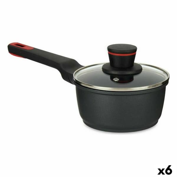 Kastrull med lock Kinvara 77782 Svart Aluminium Bakelit Ø 16 cm (6 antal)