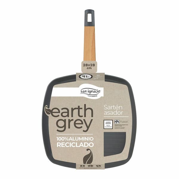 Räfflad stekpanna San Ignacio Earth Grey SG-6754 Grå Aluminium 28 x 28 cm