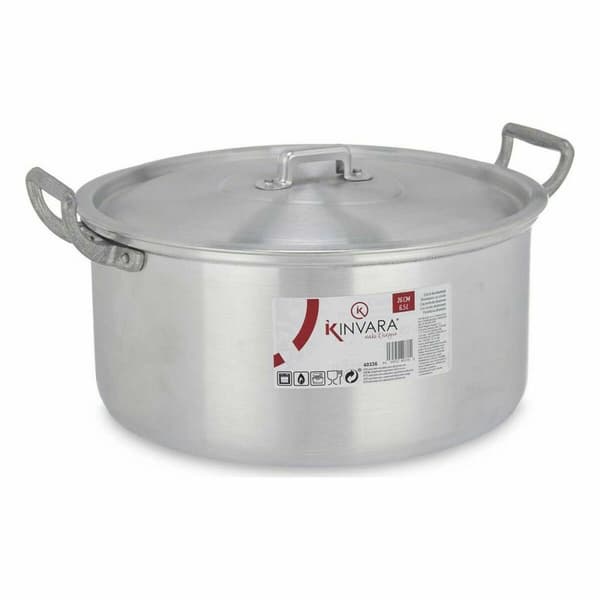 Gryde Med Låg Kinvara 100008 Sølvfarvet 6,5 L 35 x 16 x 28 cm (6 enheder)