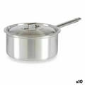 Miniatyrbillede 1 af 3: Kasserolle med låg Kinvara 100021 Sølvfarvet Aluminium 3 L 22 x 12 x 38 cm (10 enheder)