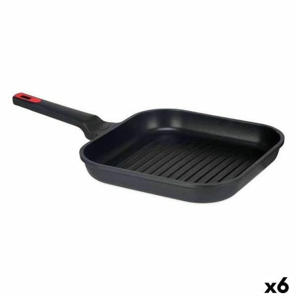 Pande Stegning med Stråler Kinvara 77781 Sort Aluminium Bakelit 28 x 28 cm (6 enheder)