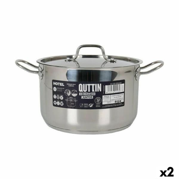 Gryde med låg Quttin Hotel Stål ø 24 x 15 cm (2 enheder)