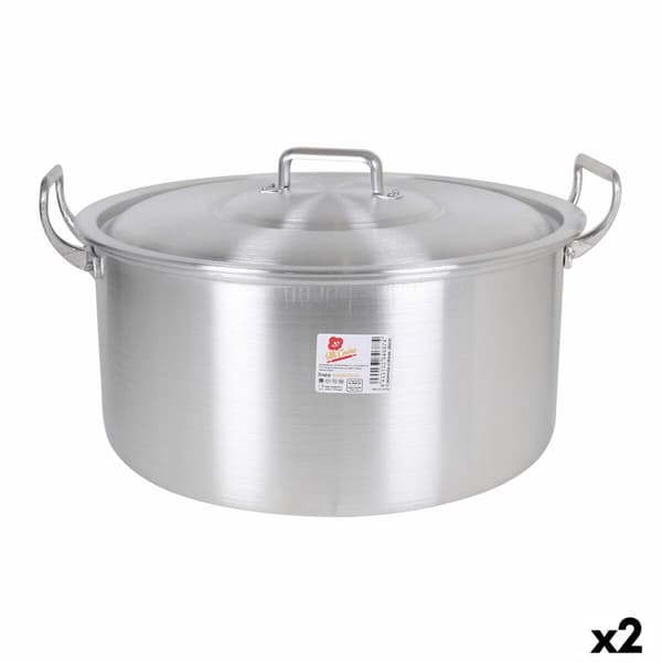 Gryde Med Låg Aluminium 44 x 39 x 21 cm (2 enheder)