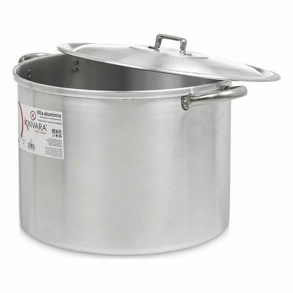 Kasserolle med Lokk Kinvara 100042 Sølv Aluminium Ø 36 cm (2 enheter)
