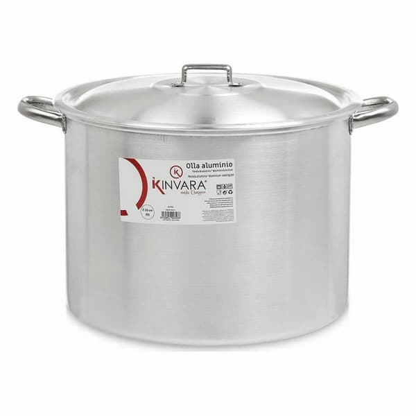 Kasserolle med Lokk Kinvara 100042 Sølv Aluminium Ø 36 cm (2 enheter)
