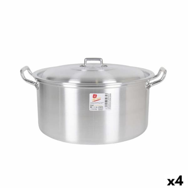 Gryte med lokk Aluminium 38,5 x 33 x 18,5 cm (4 enheter)