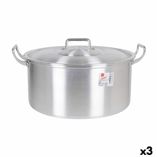 Gryte med lokk Aluminium 43 x 36 x 16 cm (3 enheter)