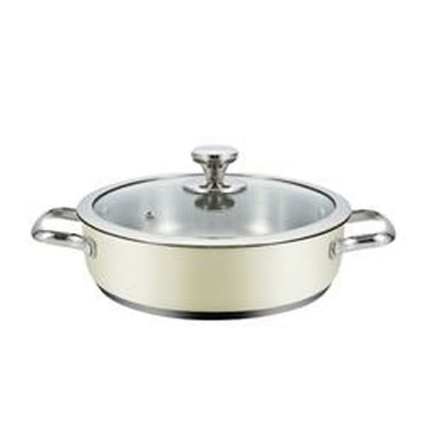 Gryte med lokk Haeger PA-24L.009A Beige Ø 24 cm
