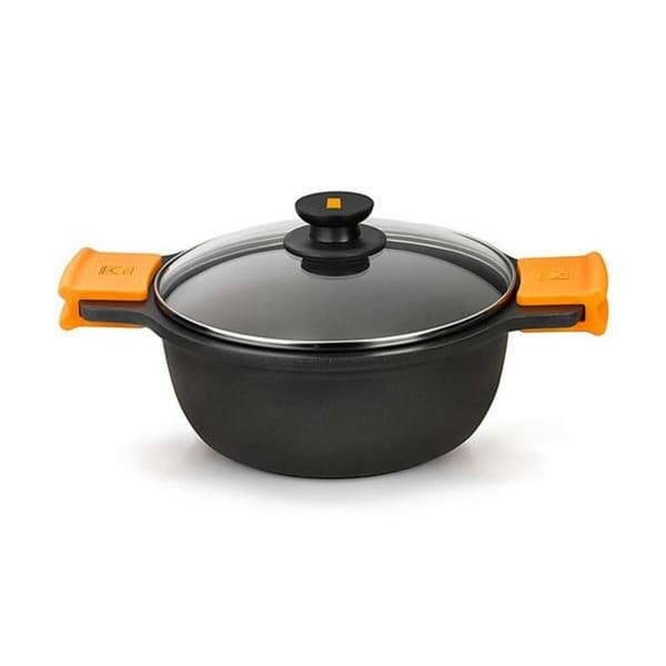 Lasikannellinen vuoka BRA A270328 5,7 L (Ø 28 cm) Musta Metalli Alumiini Ø 28 cm Aluminio