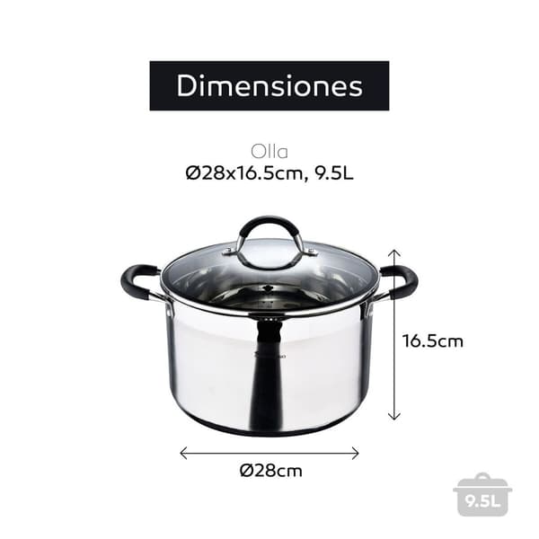 Hidas kypsentäjä Masterpro bgmp-1506 ø 28 cm (9,5 L)