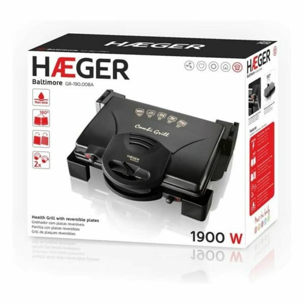 Grill Haeger GR-190.008A 1900W Musta Ruostumaton teräs