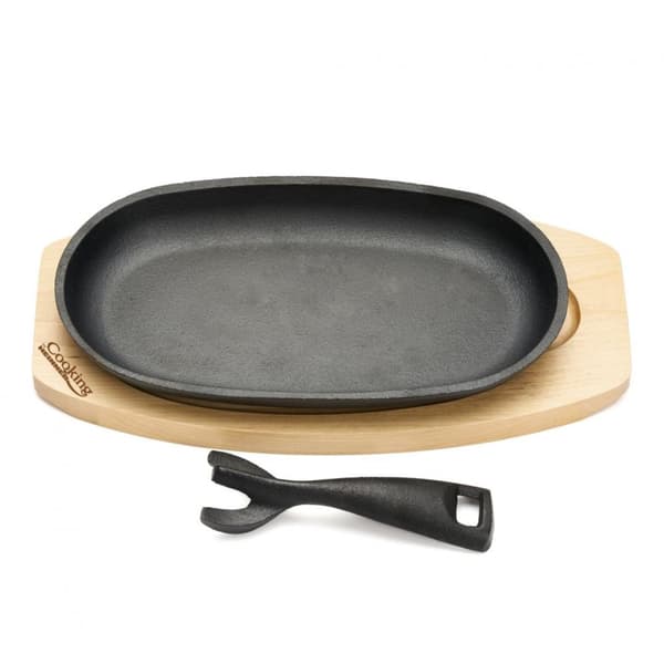 PLATOU SERV FONTA OVAL 24X14CM,BAZA LEMN