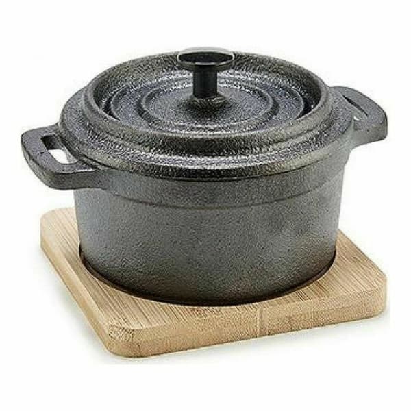 Kasserolle Kinvara 219SJ091 Brun Sort Bambus Smedet stål 13 x 10 x 8,5 cm (12 enheder)
